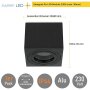 LED Aufbauspot Eckig IP44 Bad | Schwarz Gebürstet Quadratisch | 230V Deckenstrahler Aluminium 80mm