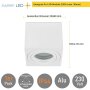 Eckig LED Aufbaustrahler IP44 Bad | Aufbauspots Weiß Matt Aluminium | 230V Aufputz Deckenspot 80x80mm
