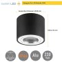 LED Aufbaustrahler IP44 Bad Rund | Schwarz Gebürstet Aluminium | 230V Deckenstrahler Aufputz Ø 80mm