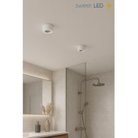 Rund LED Aufbaustrahler IP44 Bad 65mm | Weiß Matt...