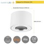 Rund LED Aufbaustrahler IP44 Bad 65mm | Weiß Matt mit Silberring | 230V Aufputz Deckenspot flach Ø 80mm