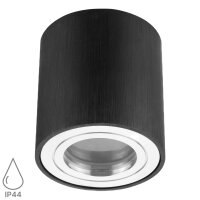 GU10 LED Aufbaustrahler IP44 Rund | Schwarz...