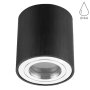 GU10 LED Aufbaustrahler IP44 Rund | Schwarz Gebürstet | 230V Bad Deckenspot Aufputz Ø 80mm | Höhe 95mm