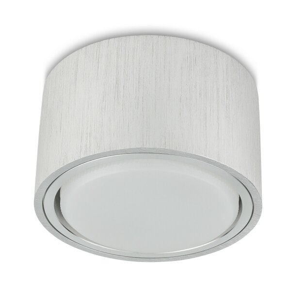 Aufbaustrahler flach LED GX53 Fassung 8W Rund Silber gebürstet